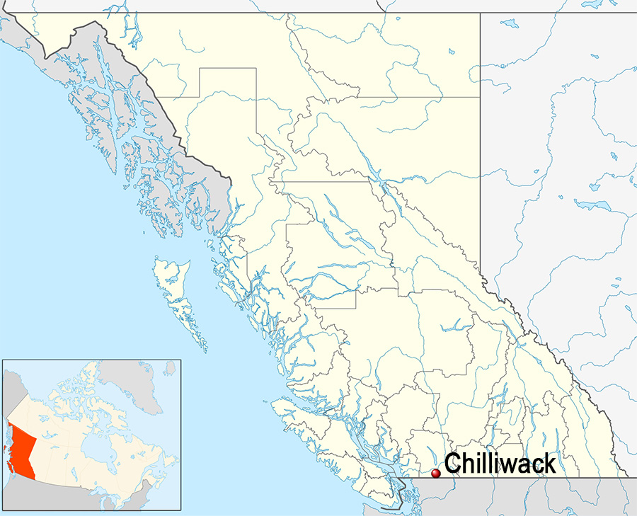 Chilliwach location in British Columbia